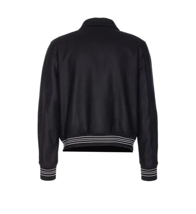 Amiri Twill Wool Bones Bomber Jacket With Patches
