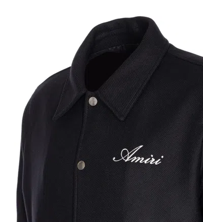 Amiri Twill Wool Bones Bomber Jacket With Patches