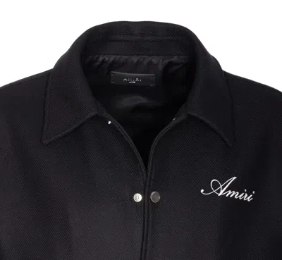 Amiri Twill Wool Bones Bomber Jacket With Patches