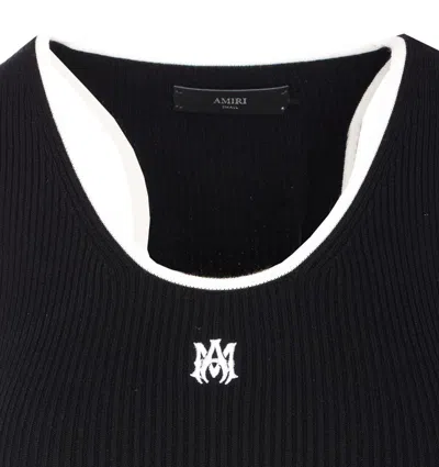 Amiri Ma Embroidered Ribbed Racerback Mini Dress