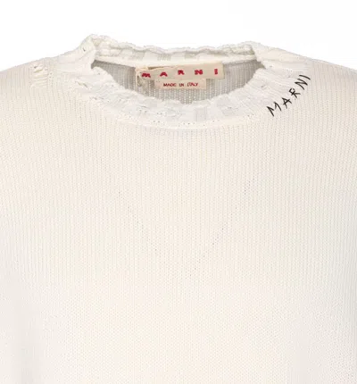 Marni Drawstring Crewneck Distressed Sweater