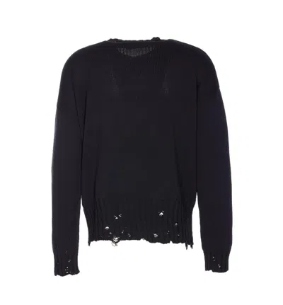 Marni Deconstructed Contrast-stitch Relaxed-fit Cotton Knitted Jumper