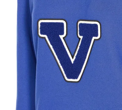 Valentino Blue Sweatshirt With V And Le Chat De La Maison Embroidery