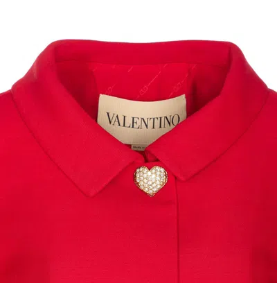 Valentino Womens Paris Heart-button Relaxed-fit Wool And Silk Jacket