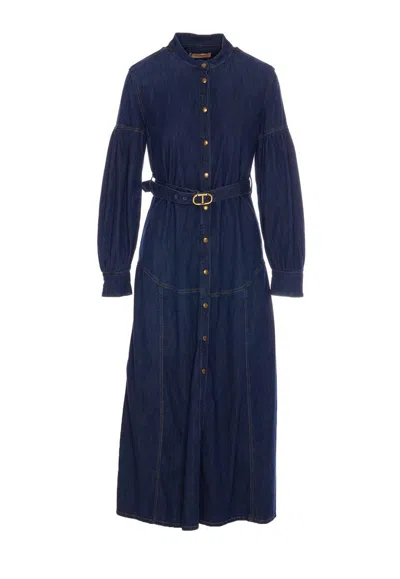 Twinset Denim Shirt With Frontal Buttons Closure In Blue