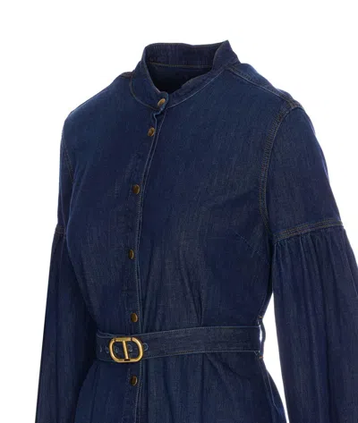Twinset Denim Shirt With Frontal Buttons Closure In Blue