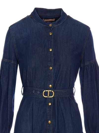 Twinset Denim Shirt With Frontal Buttons Closure In Blue