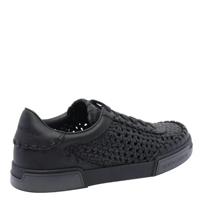 Dolce & Gabbana Round Toe Leather Low Top Sneakers