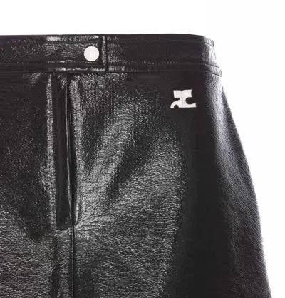 Courrèges Courreges Re-edition Vinyl Effect Mini Skirt Women In Black