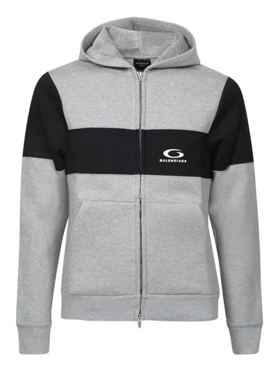 Balenciaga Jersey Hoodie Sweatshirts Grey In Gray