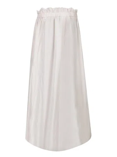 Herno Relaxed Silhouette Skirt With Subtle Sheen In White