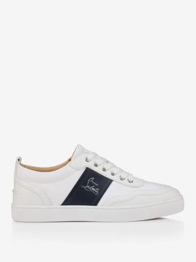 Christian Louboutin Retero Leather And Canvas Sneakers