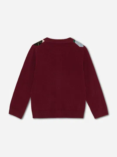 Ganni Womens Tawny Port Rhombus-print Round-neck Wool And Cashmere Cardigan Xl