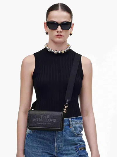 Marc Jacobs Borsa A Tracolla Nera In Pelle Martellata Color Nero In Black