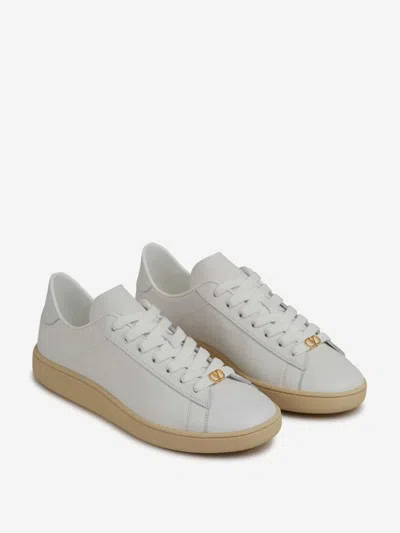 Valentino White Leather Vlogo Signature Sneakers