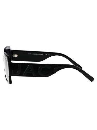 Marc Jacobs Black Grey Acetate Sunglasses In Black
