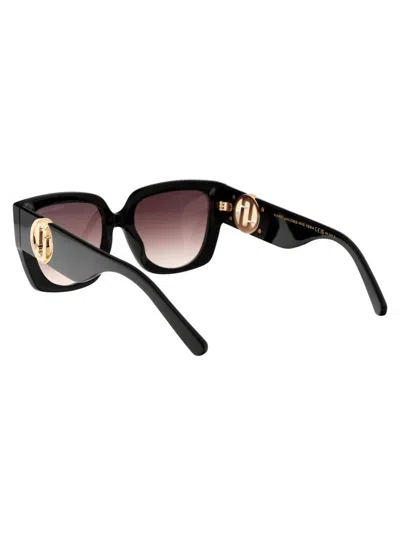 Marc Jacobs Black Acetate Sunglasses In Neutral