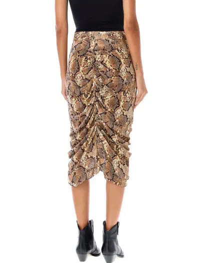 Isabel Marant Snake Print Midi Skirt With Textured Detail