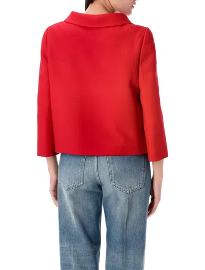 Valentino Womens Paris Heart-button Relaxed-fit Wool And Silk Jacket
