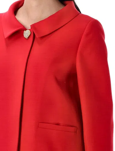 Valentino Womens Paris Heart-button Relaxed-fit Wool And Silk Jacket