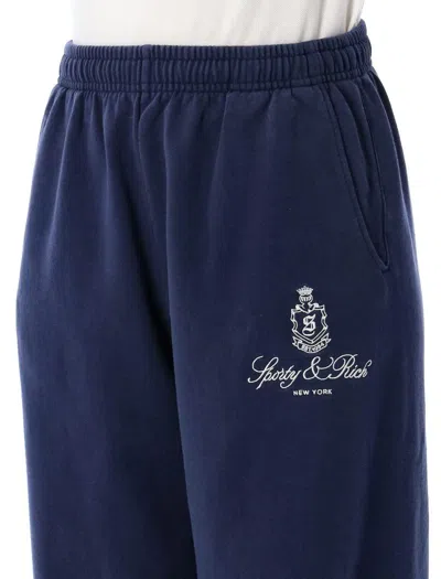 Sporty And Rich Vendome Embroidered Cotton-jersey Track Pants