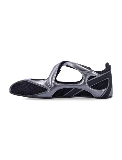 Attico Floor 01 Mesh And Leather Ballerinas Flat