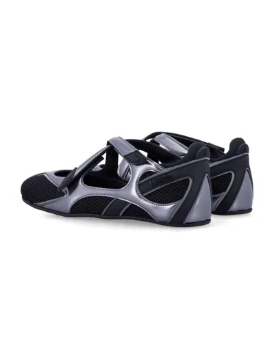 Attico Floor 01 Mesh And Leather Ballerinas Flat