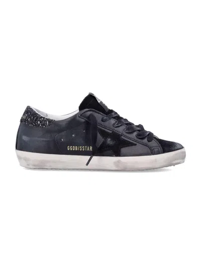 Golden Goose Textured Star Design Sneakers With Sparkling Accents
