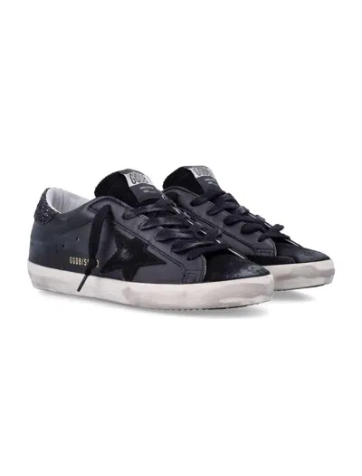Golden Goose Textured Star Design Sneakers With Sparkling Accents