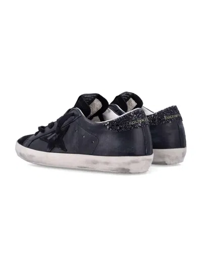 Golden Goose Textured Star Design Sneakers With Sparkling Accents