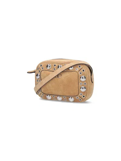 Valentino Studded Suede Shoulder Bag With Adjustable Strap