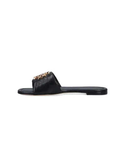 Tory Burch Open Toe Flat Sole Gold-tone Hardware