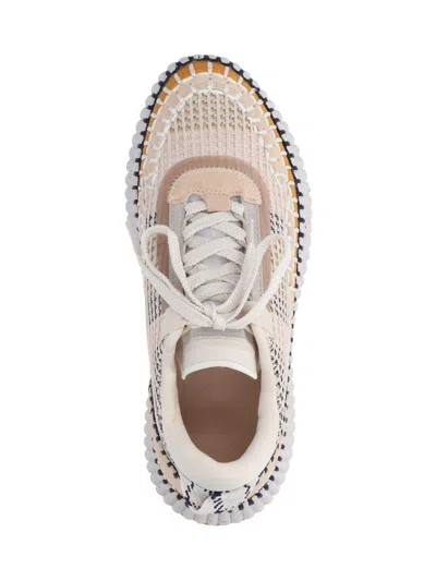 Chloé Nama Embroidered Suede And Recycled-mesh Sneakers