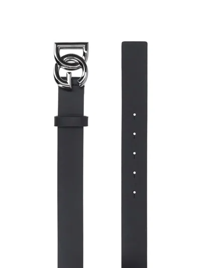 Dolce & Gabbana Men Dg Logo Leather Belt
