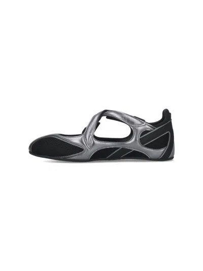Attico Floor 01 Mesh And Leather Ballerinas Flat