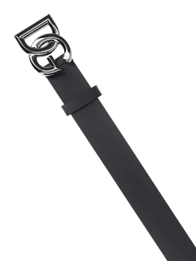 Dolce & Gabbana Men Dg Logo Leather Belt