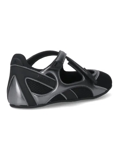 Attico Floor 01 Mesh And Leather Ballerinas Flat