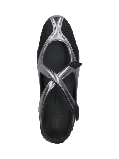 Attico Floor 01 Mesh And Leather Ballerinas Flat