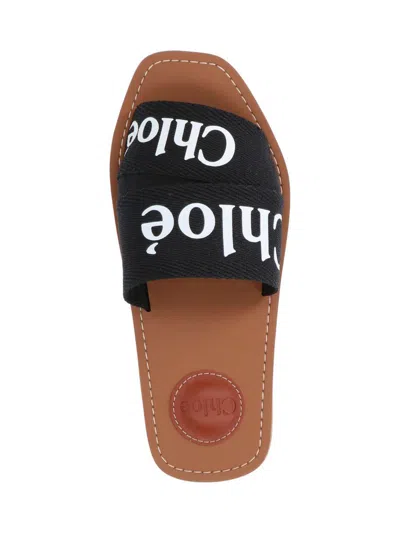 Chloé Black Woody Sandals In Black