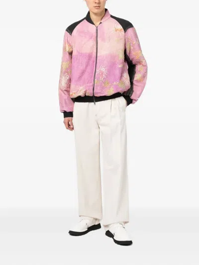 FLORAL-EMBROIDERED BOMBER JACKET