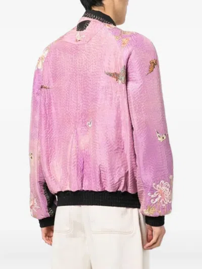 FLORAL-EMBROIDERED BOMBER JACKET