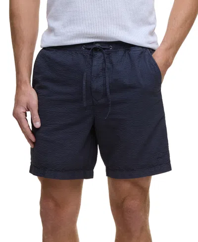 Barbour Seersucker Relaxed Shorts In Blue