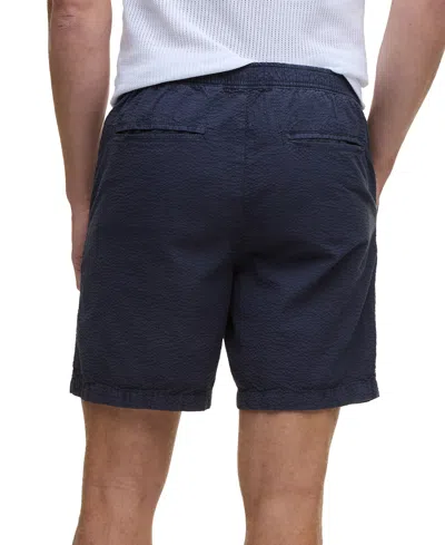 Barbour Seersucker Relaxed Shorts In Blue
