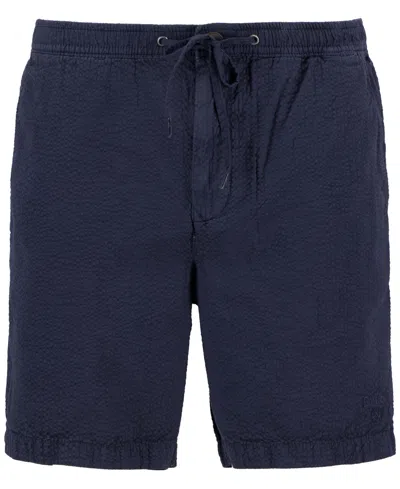 Barbour Seersucker Relaxed Shorts In Blue