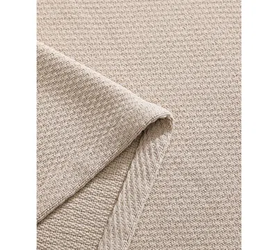 Tommy Hilfiger Solid Cotton Pique Blanket, Twin