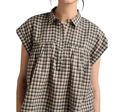 Lucky Brand Women's Cotton Pintuck Button-front Top In Black