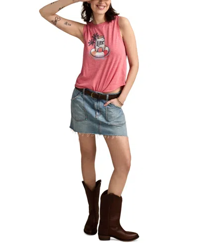 Lucky Brand Women's Miller Lite Floaty Tank In Pink