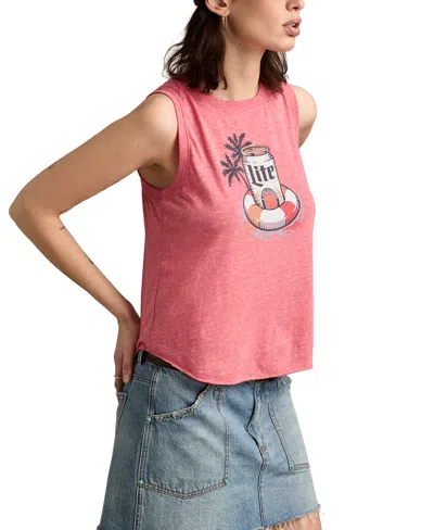 Lucky Brand Women's Miller Lite Floaty Tank In Pink