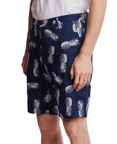 Paisley & Gray Men's Felix Slim Fit Pineapple Print 8-1/2" Shorts In Blue