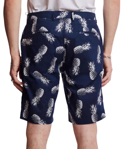 Paisley & Gray Men's Felix Slim Fit Pineapple Print 8-1/2" Shorts In Blue